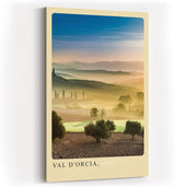 Paul Sinus Kunstdruck 40x60cm Val d'Orcia – Toskana-Panorama in goldenem Licht