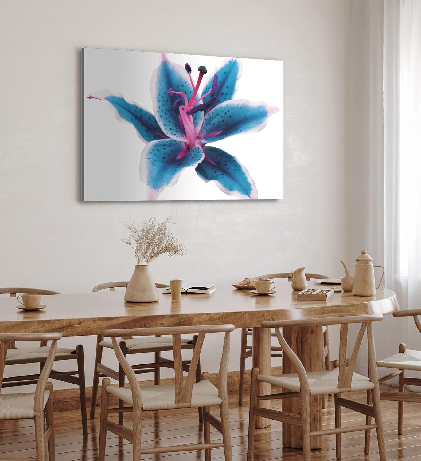Paul Sinus Wandbild 120x80cm Orchidee Blume Blüte Blau Fotokunst Nahaufnahme