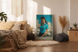 Paul Sinus Wandbild in 40x60cm Wonna Fly With Me mit charmanter Frau im Retro-Stil vor kleinen Flugzeugen für stilvolle Wandgestaltung