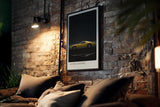 Paul Sinus Kunstdruck 40x60cm Lamborghini Miura Auto Legende Sportwagen Gelb Schwarz Retro