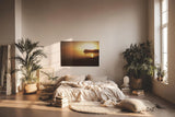 Sinus Art Wandbild 120x80cm Ruhiger Küstenstreifen im goldenen Abendlicht – meditativ, weit und beruhigend