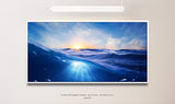 Meeresansicht ca. 130x70cm Wandbild inklusive Schattenfugenrahmen weiss - Panorama Leinwand Bild XXL Format Wandbilder Wohnzimmer Wohnung Deko Kunstdrucke