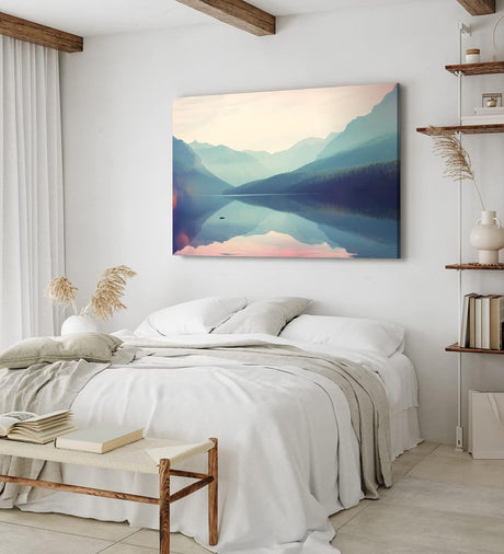 Paul Sinus Wandbild 120x80cm Alpensee See Alpen Berge Landschaft Bäume Natur