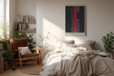 Paul Sinus Wandbild in 40x60cm The Red Scar – Abstraktes Kunstwerk mit intensivem rotem Streifen auf dunklem Grund