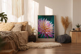 Paul Sinus Wandbild in 40x60cm Crown of Morning – leuchtendes Blütenporträt mit zarten Tautropfen in warmen Farbtönen für frische Wohnakzente