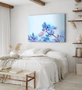 Paul Sinus Wandbild 120x80cm Blaue Orchidee Blüten Blume Kunstvoll Fotokunst