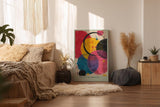 Paul Sinus Wandbild in 40x60cm The Color Impulse – Lebendige Komposition aus überlappenden Kreisen in kräftigem Gelb, Rot, Blau, Pink und Schwarz