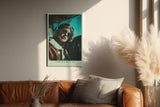 Paul Sinus Wandbild in 40x60cm Come Fly With Me Retro Pilot Woman in Aviator Jacket and Goggles in Sunlit Cockpit