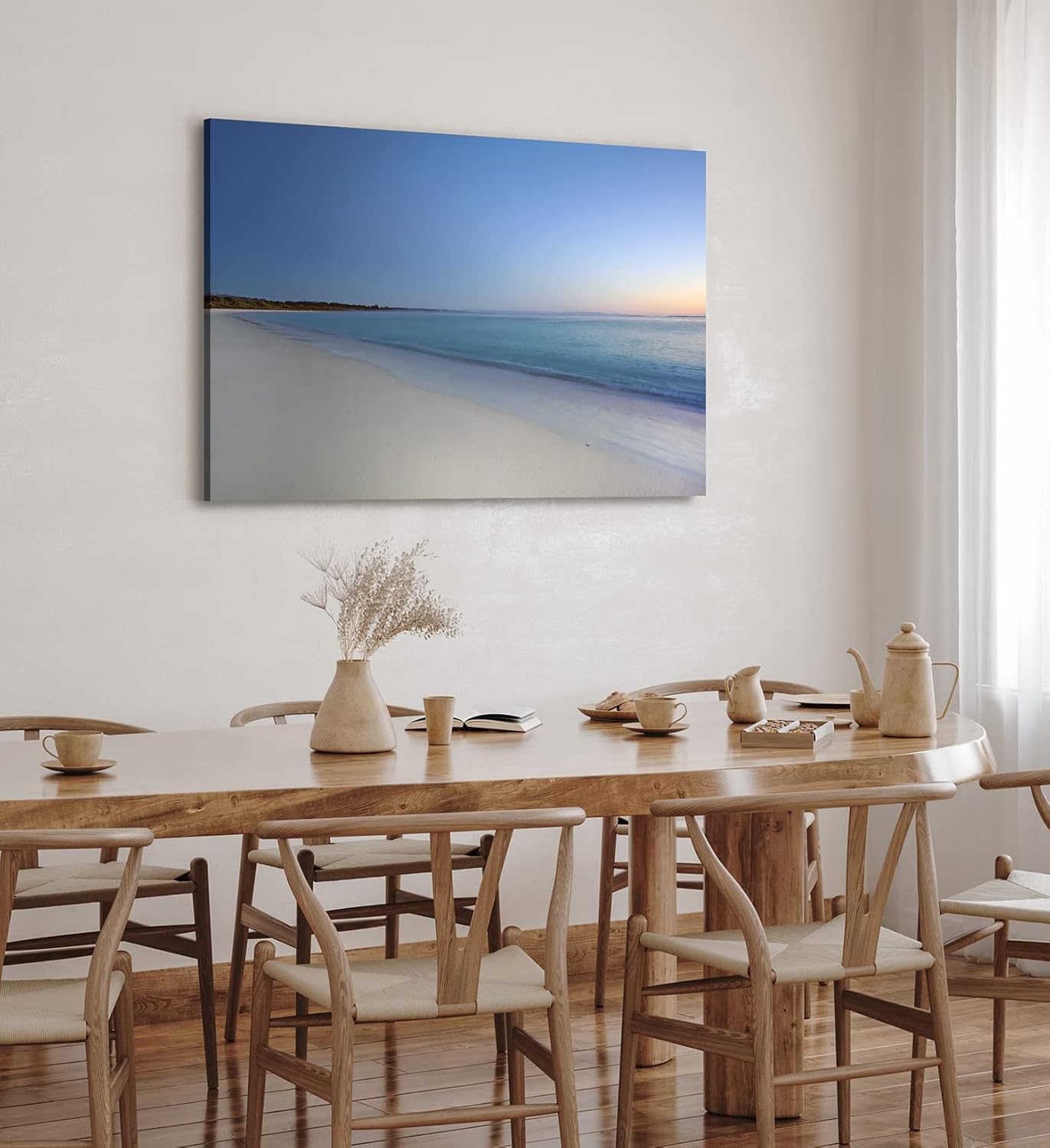 Paul Sinus Wandbild 120x80cm Stille See Meer Ozean Horizont Blau Sonnenuntergang