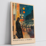 Paul Sinus Leinwandbild 40x60cm Leinwandbild Nightfall in Paris romantische Stadtkunst geheimnisvolle Atmosphäre nächtliche Eleganz urbane Ästhetik