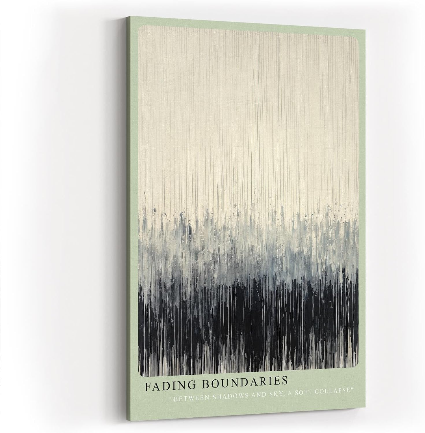 Paul Sinus Wandbild in 40x60cm Fading Boundaries – Abstraktes Kunstwerk mit sanften vertikalen Farbverläufen von Schwarz zu Weiß