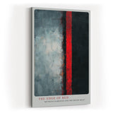 Paul Sinus Wandbild in 40x60cm The Edge of Red – Abstraktes Kunstwerk mit starkem Farbkontrast zwischen Schwarz, Grau und Rot