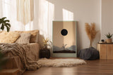 Paul Sinus Wandbild in 40x60cm Schwarze Sonne über karger Landschaft mit Baum und Gebirgssilhouette
