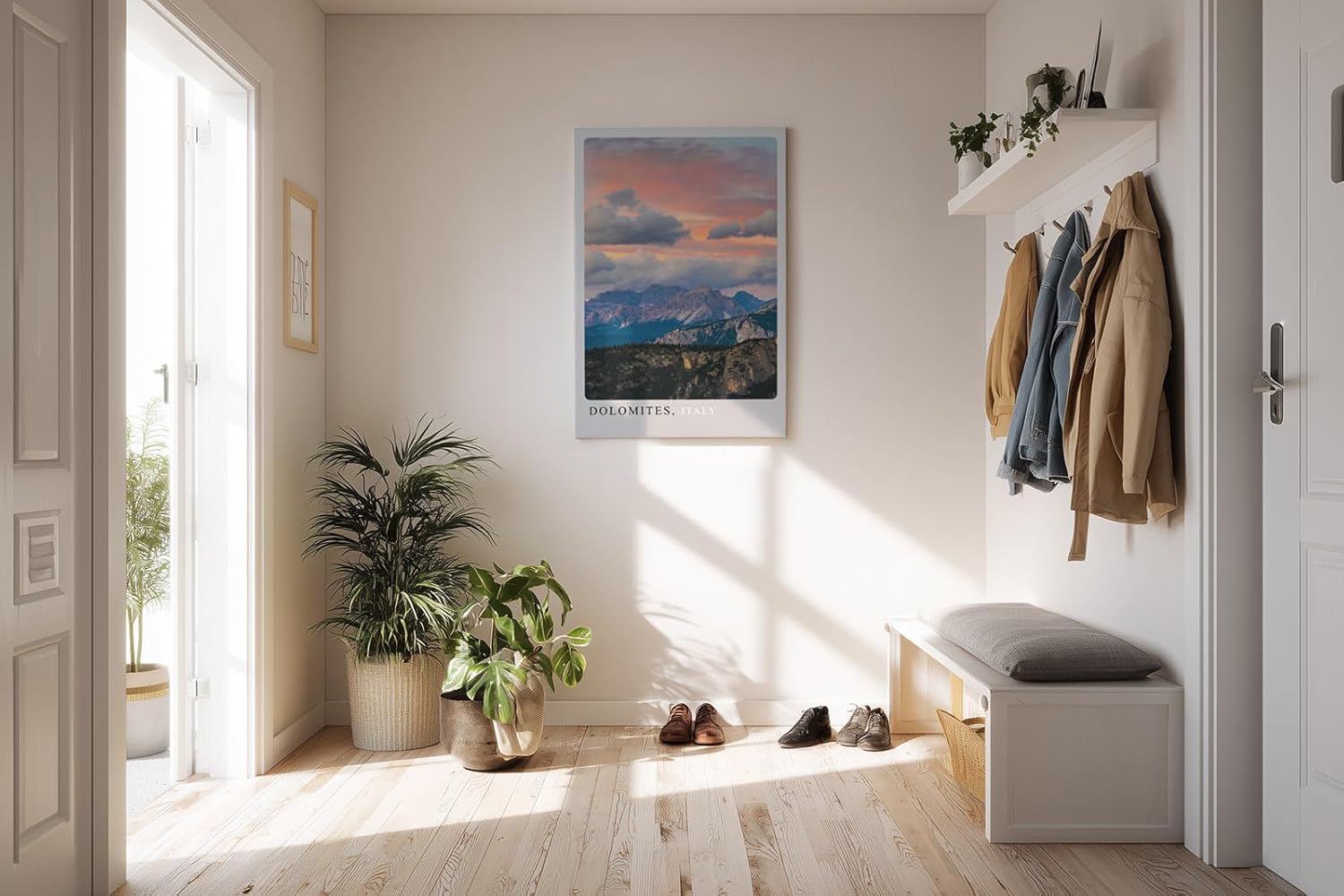 Paul Sinus Kunstdruck 40x60cm Dolomiten bei Sonnenuntergang – dramatische Wolken über italienischem Bergpanorama