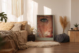 Paul Sinus Wandbild in 40x60cm Eye of Still Waters hyperrealistisches Nahporträt eines grünen Auges mit Wassertropfen