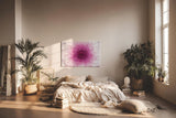 Sinus Art Wandbild 120x80cm Perfekte Nahaufnahme einer rosa Chrysantheme mit harmonischer Symmetrie und Tiefe