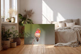 Sinus Art Wandbild 120x80cm Faszinierendes Kolibri-Motiv mit warmen Tönen auf ruhigem Hintergrund für naturnahe Ästhetik