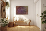 Sinus Art Wandbild 120x80cm Verschlungene Linien und violette Flächen auf texturierter brauner Basis