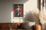 Paul Sinus Wandbild in 40x60cm Marilyn Monroe mit Gewehren und US-Flagge – glamouröses Pop-Art-Motiv mit rebellischer Note