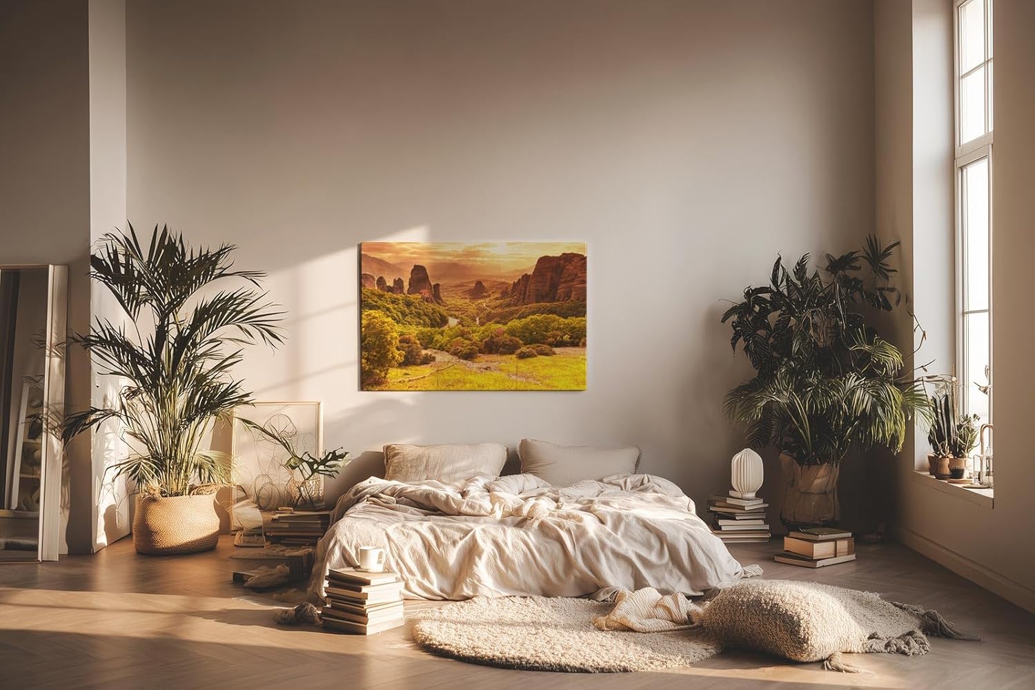 Sinus Art Wandbild 120x80cm Imposante Felsformationen im Licht der untergehenden Sonne für eindrucksvolle Wirkung
