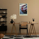 Paul Sinus Leinwandbild 40x60cm Velox Stratos Leinwandbild rotes Auto in glänzendem Finish futuristisches Design und aerodynamische Eleganz