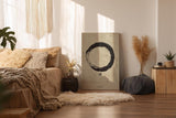Paul Sinus Wandbild in 40x60cm Japanischer Enso-Kreis auf strukturiertem Hintergrund in traditioneller Tuschmalerei