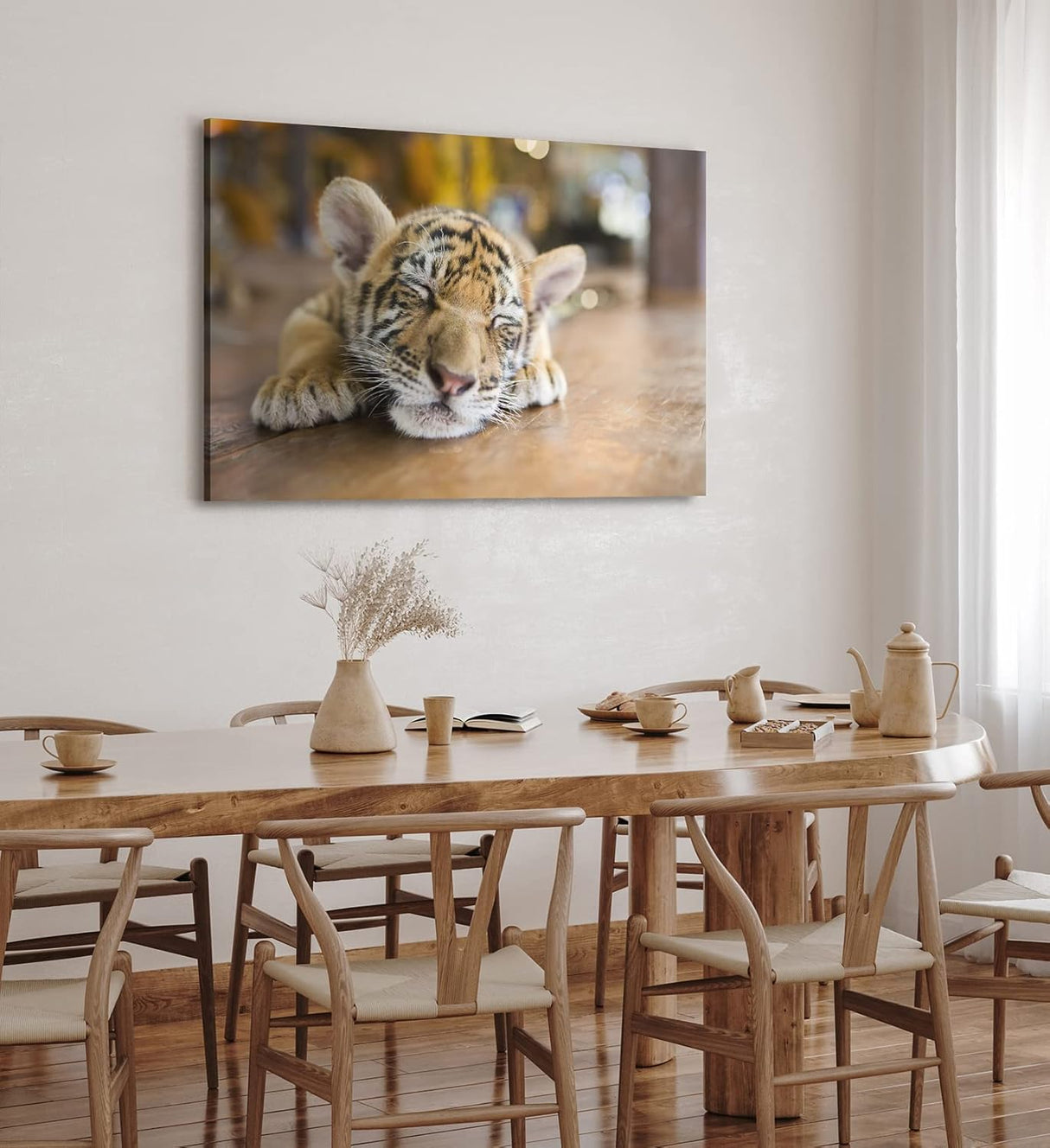 Paul Sinus Wandbild 120x80cm Kleiner Tiger Babytiger Katze Katzenbaby Flauschig