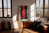 Paul Sinus Wandbild in 40x60cm Vertical Burn – Kraftvolles abstraktes Kunstwerk mit leuchtend rotem Zentrum