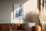 Paul Sinus Wandbild in 40x60cm Koi in Porcelain – kunstvoller Koi-Fisch in Blau-Weiß mit feinen Porzellanmustern und dezentem Farbakzent