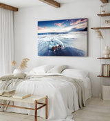 Paul Sinus Wandbild 120x80cm Wellen Strand Felsen Horizont Ozean Wolken