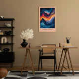 Paul Sinus Leinwandbild 80x120cm kosmische Farbexplosion mit fließenden Wellenformen, abstrakte Wandkunst mit tiefen Blautönen