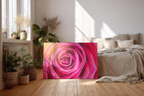Sinus Art Wandbild 120x80cm Nahaufnahme einer geöffneten Rose mit weichen Übergängen und natürlicher Symmetrie
