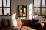 Paul Sinus Wandbild in 40x60cm Woman in Black – elegante Frau im schwarzen Kleid bei Regen, stimmungsvoll inszeniert für moderne Wohnräume