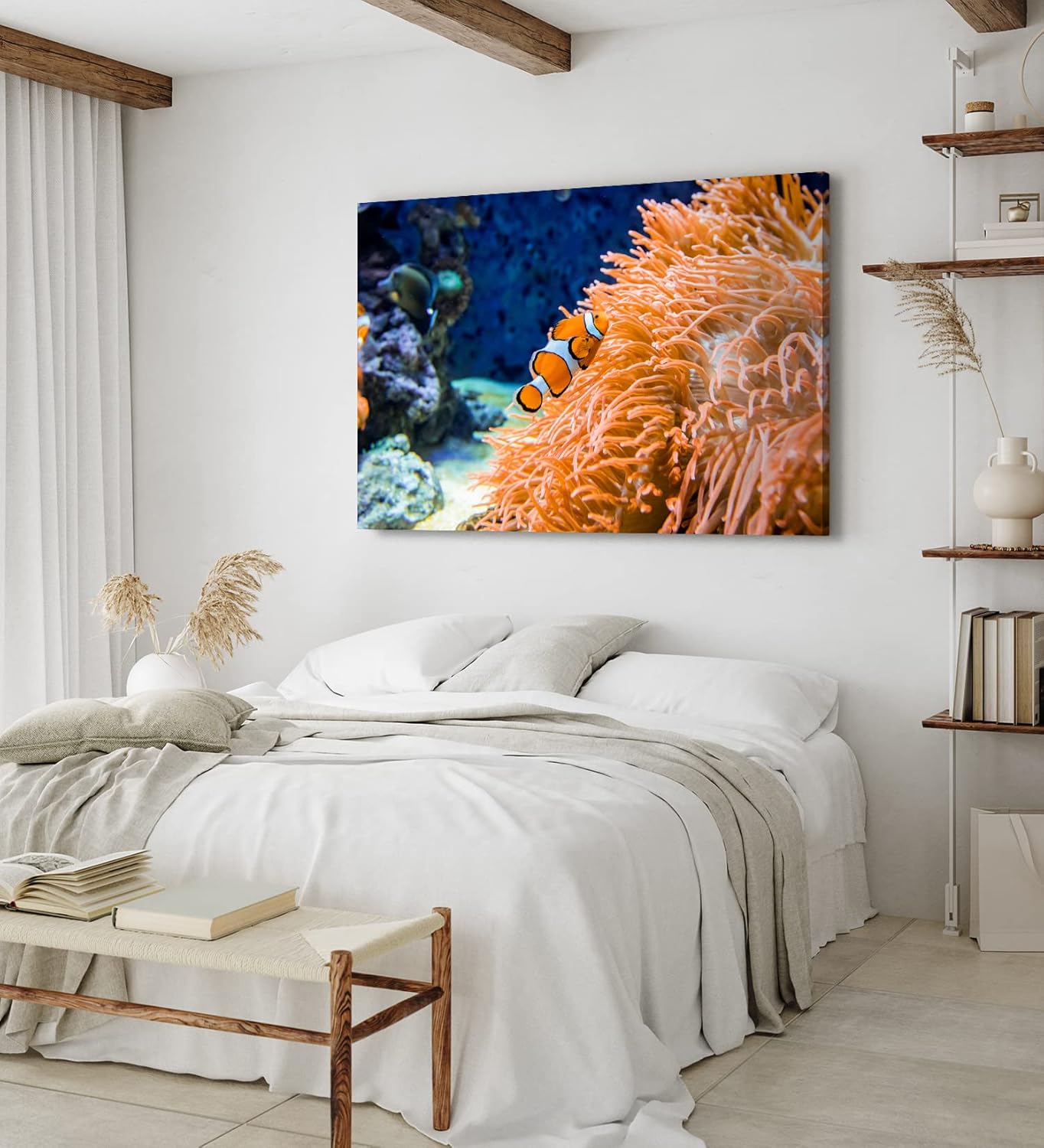 Paul Sinus Wandbild 120x80cm Clownfisch Korallen unter Wasser Fisch Farbenfroh