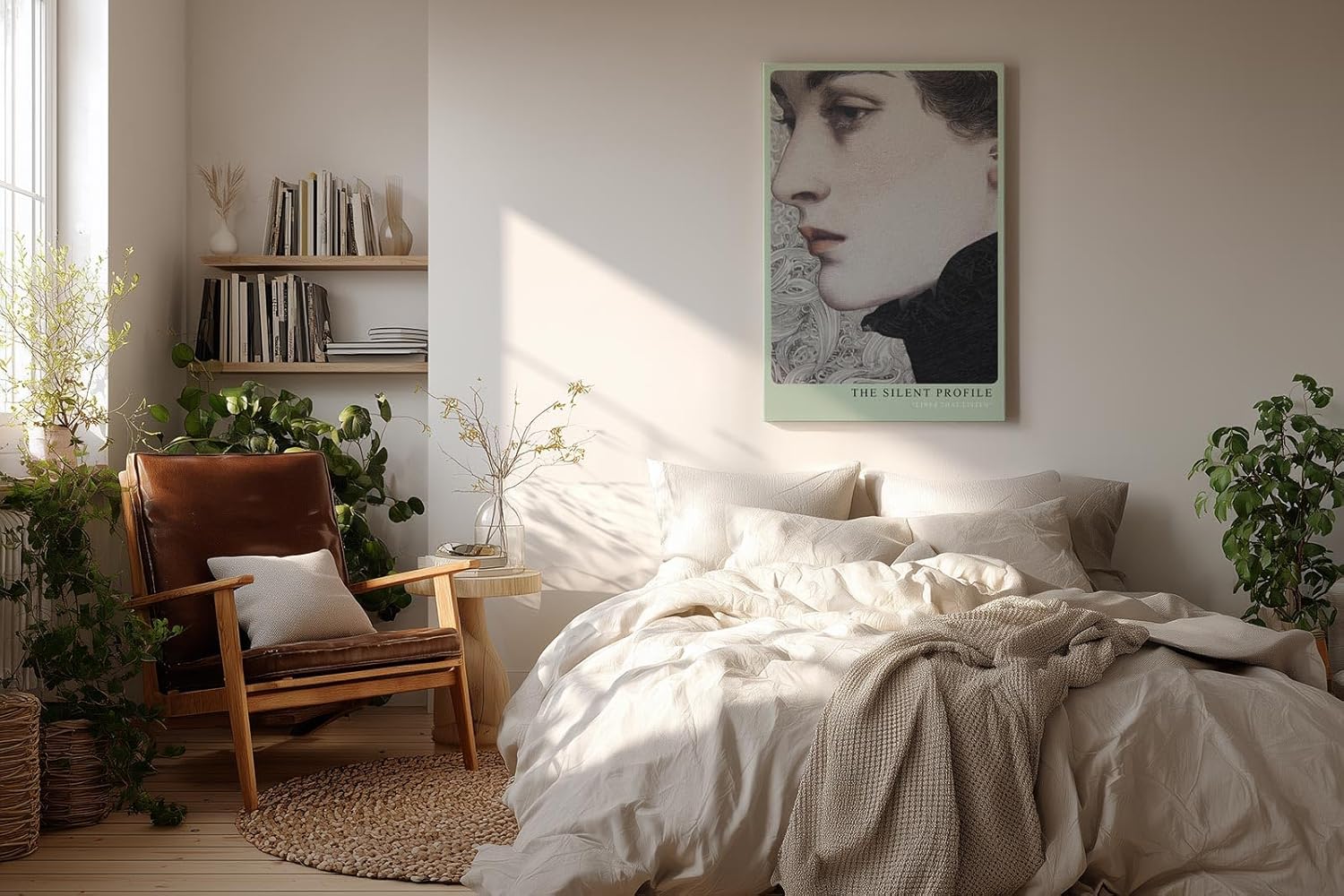 Paul Sinus Wandbild in 40x60cm The Silent Profile – Ausdrucksstarkes Frauenporträt in feinen Linien und zeitloser Eleganz