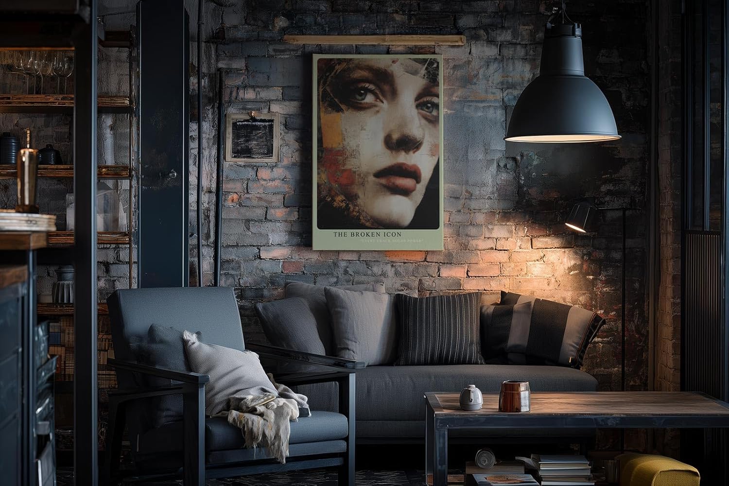 Paul Sinus Wandbild in 40x60cm Frauenporträt in fragmentierter Malweise – kraftvolles Mixed-Media-Kunstwerk für moderne Raumgestaltung