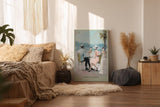 Paul Sinus Wandbild in 40x60cm Côte d’Amour – Romantische Szene eines Paares im Straßencafé an der französischen Küste, impressionistische Bilder in sommerlichen Pastellfarben