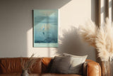Paul Sinus Wandbild in 40x60cm The Silent Watcher mit elegantem Reiher vor nebliger Küstenlandschaft für ruhige Wandgestaltung
