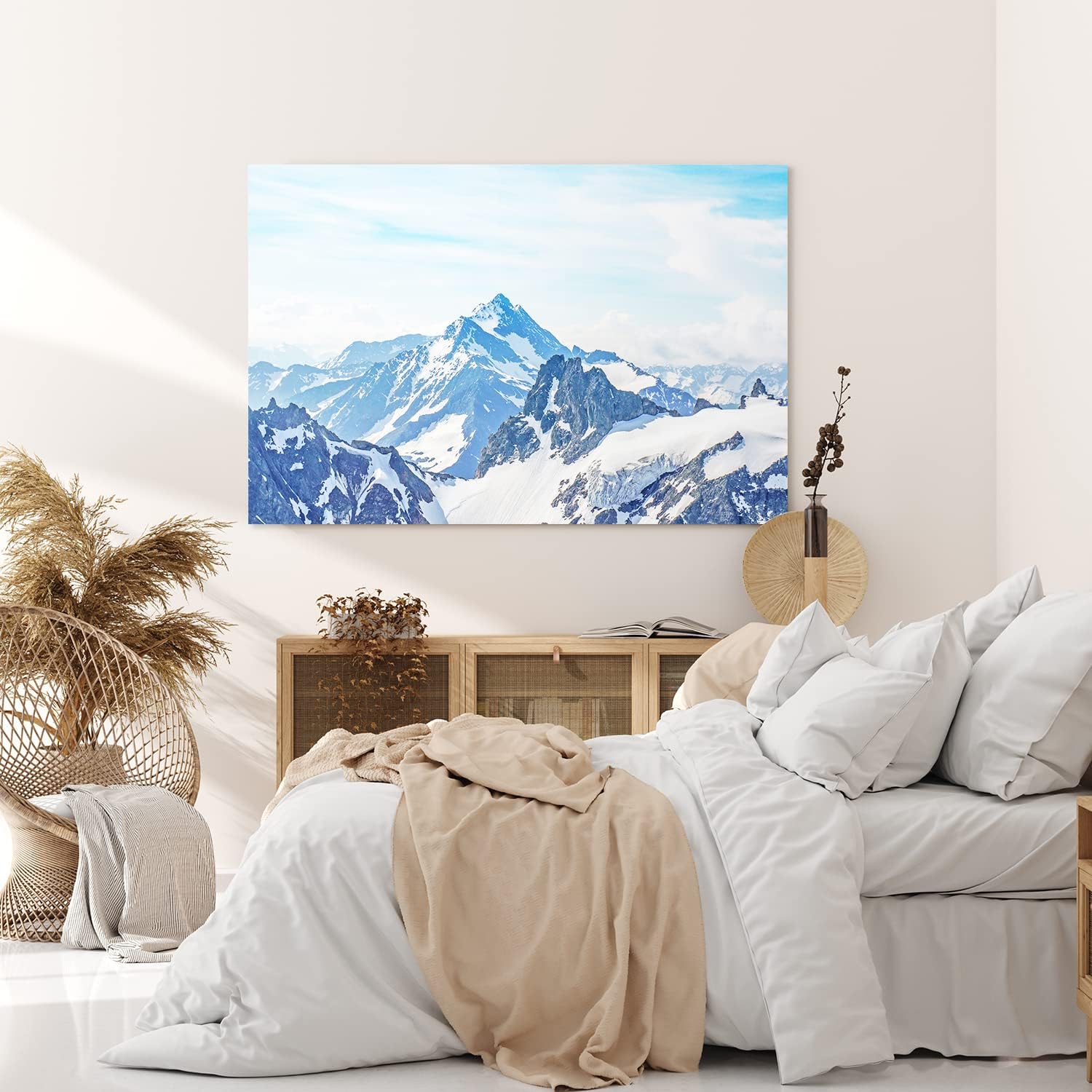 Paul Sinus Wandbild 120x80cm Alpen Berge Gebirge Schnee Schneegipfel Blau