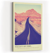 Paul Sinus Kunstdruck 40x60cm Valley of Fire – Straße durch brennende Wüstenlandschaft in Nevada