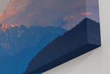 Sinus Art Wandbild 120x80cm Strahlende Bergspitzen in warmem Licht mit magischer Atmosphäre