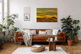 Sinus Art Wandbild 120x80cm Malerische Landschaft der Toskana mit Nebelfeldern und Sonnenlicht – beruhigend und träumerisch