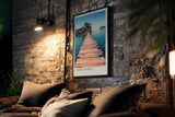 Paul Sinus Kunstdruck 40x60cm Cameo Island mit Holzsteg und türkisblauem Meer auf Zakynthos