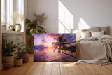 Sinus Art Wandbild 120x80cm Strandmotiv mit Sonnenuntergang und Palme vermittelt Urlaubsstimmung und Harmonie