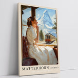 Paul Sinus Leinwandbild 60x90cm Matterhorn – Alpen, Nostalgie, Vintage, Zugreise, Schweiz, Landschaft, Romantik, Fernweh, Berge, Natur, Fotografie
