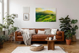 Sinus Art Wandbild 120x80cm Leuchtende Reisterrassen in der Morgensonne vor sanftem Bergpanorama