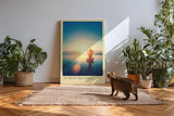 Paul Sinus Kunstdruck 40x60cm Sunrise Balance Yoga Meer Sonnenaufgang Meditation Ruhe Silhouette
