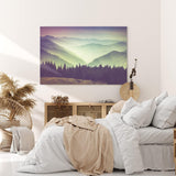 Paul Sinus Wandbild 120x80cm Berglandschaft Tannenwald Berge Natur Landschaft Bäume