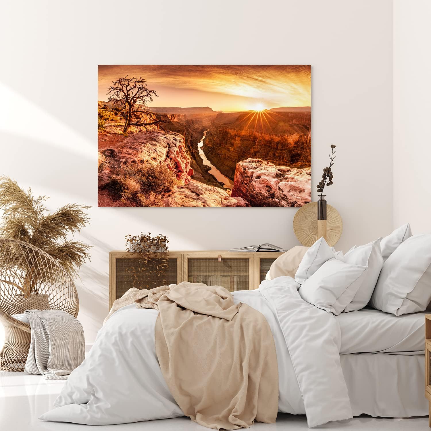 Paul Sinus Wandbild 120x80cm Grand Canyon USA Sonnenuntergang Fluss Baum