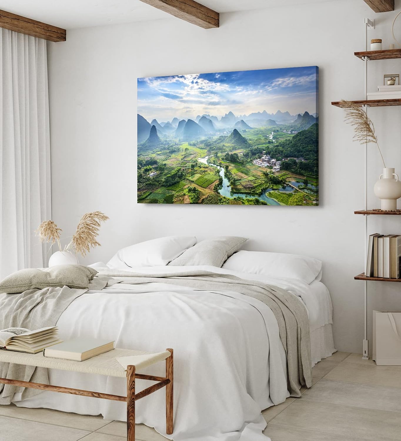 Paul Sinus Wandbild 120x80cm Guilin China Berglandschaft Karsthügel Fluss Natur